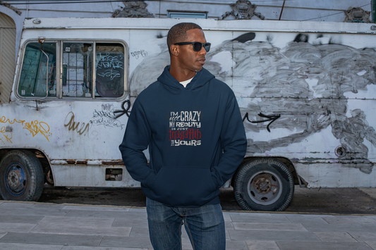 I Am Not Crazy My Reality Is Just Different Than Yours Hoodie For Men, Live Model, Front Angle, Navy