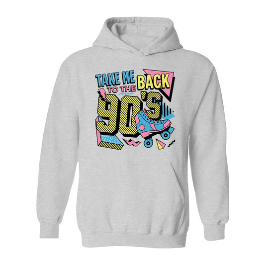 Take Me Back To The 90's Hoodie For Women, Front Angle, Sports Grey